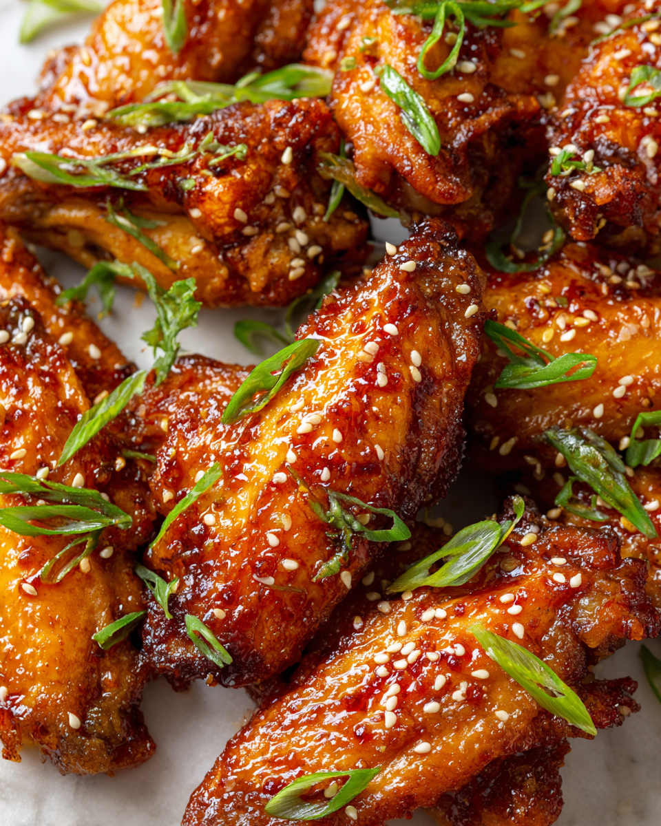 Alitas de pollo al horno glaseadas con miel y ajo, ideales para reuniones familiares.