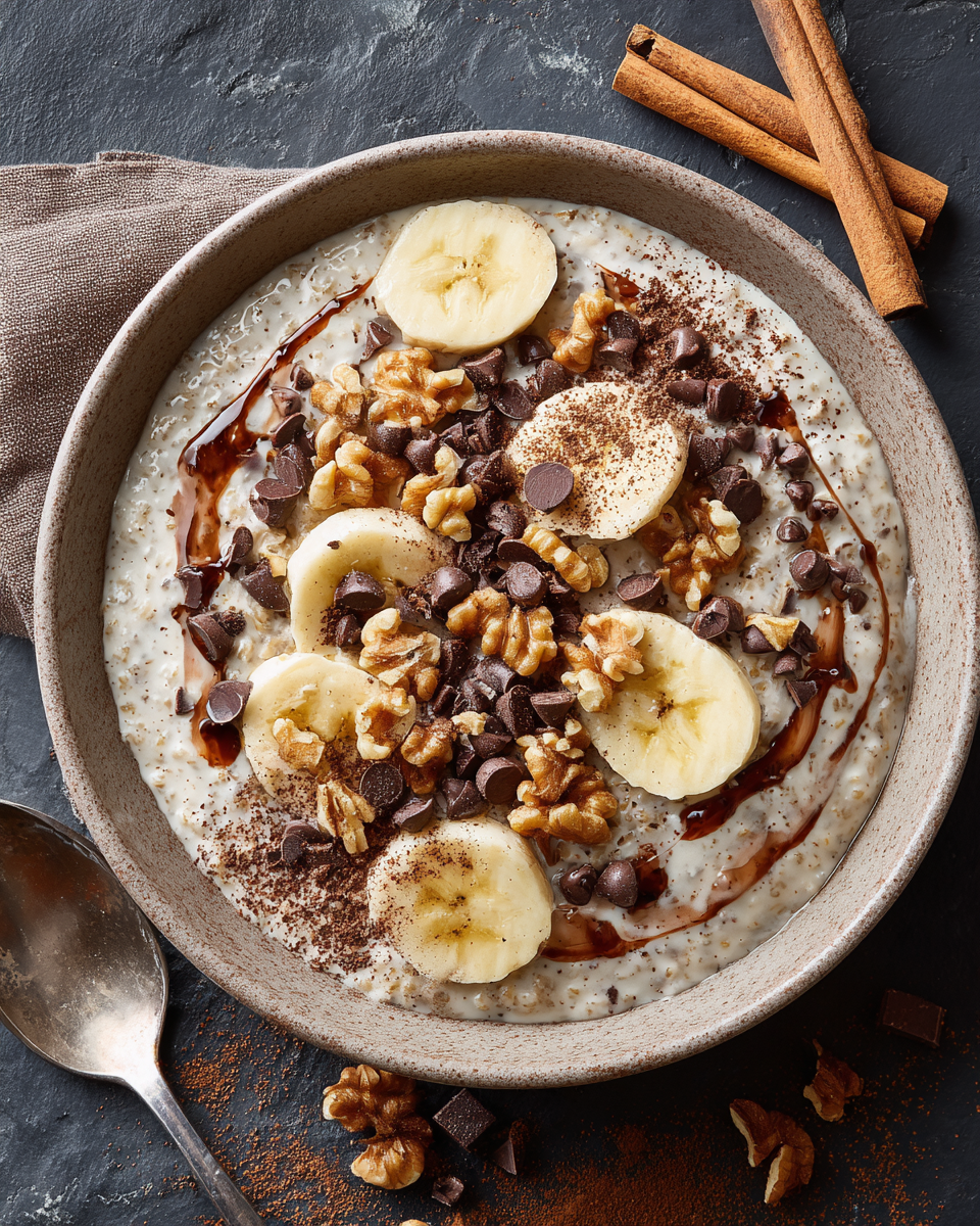 Desayuno Reconfortante de Avena con Chocolate Receta de avena con chocolate para desayuno. Deliciosa y rápida, ideal para climas de otoño.