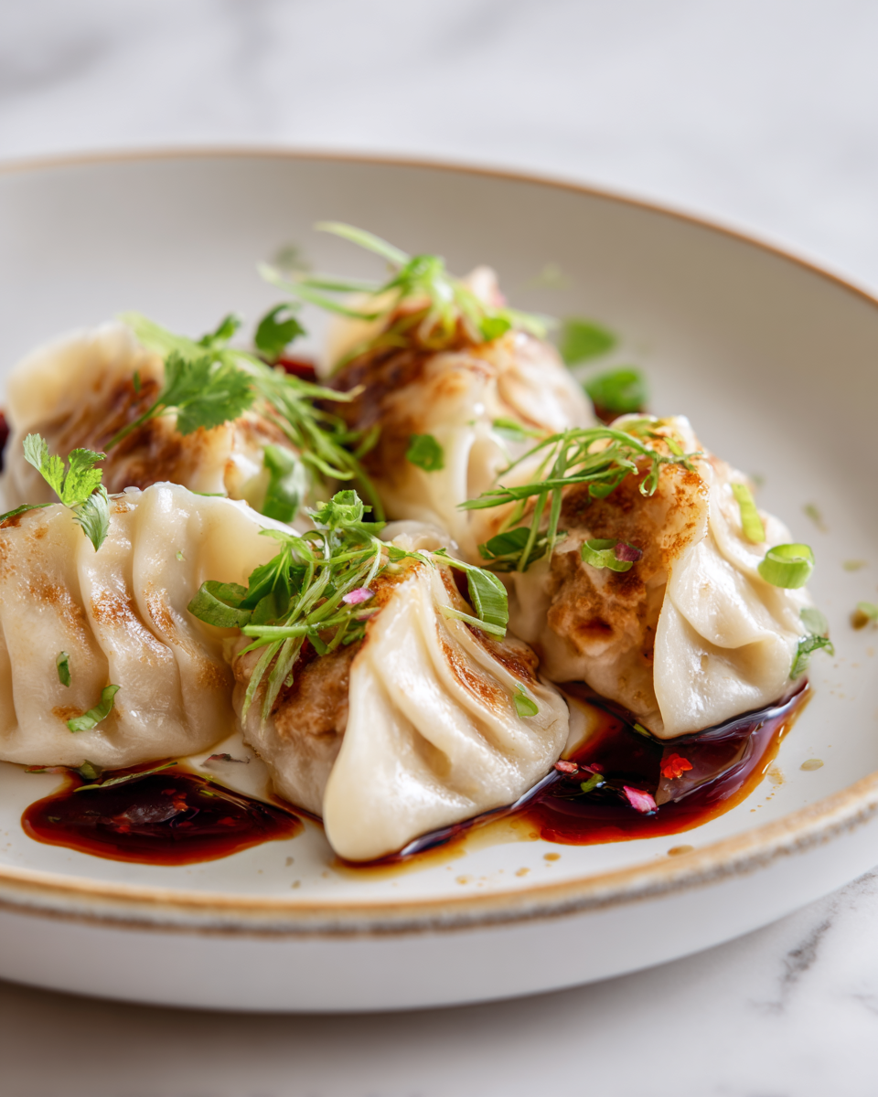 Dumplings al vapor recién hechos, saborosos y perfectos para celebraciones familiares y reuniones, con ingredientes frescos y un toque especial.