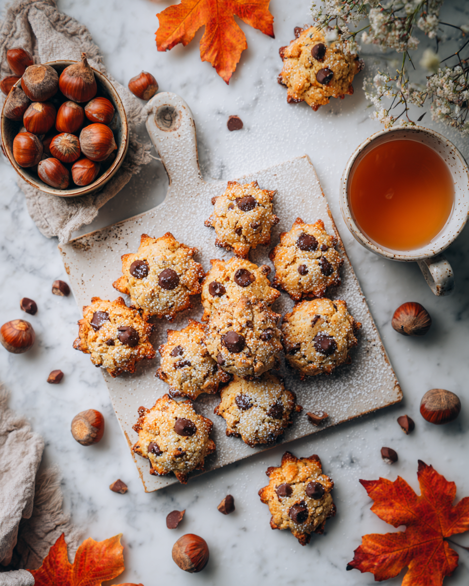 Galletas de erizo horneadas, perfectas para compartir en otoño. Receta fácil y deliciosa.