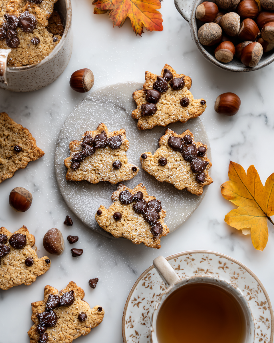 Deliciosas Galletas de Erizo para el Otoño Galletas de erizo horneadas, perfectas para compartir en otoño. Receta fácil y deliciosa.
