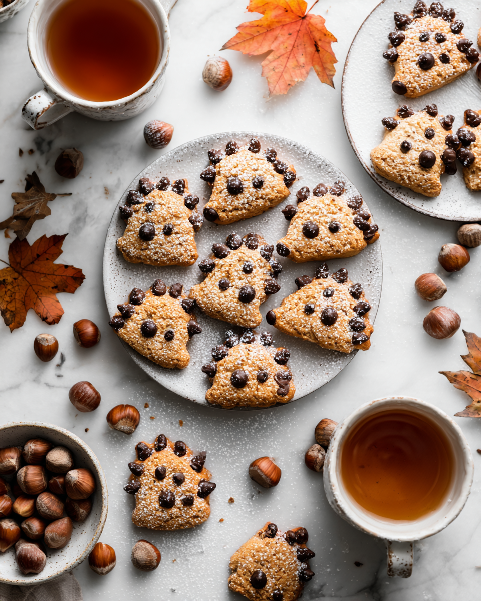Deliciosas Galletas de Erizo para el Otoño Galletas de erizo horneadas, perfectas para compartir en otoño. Receta fácil y deliciosa.