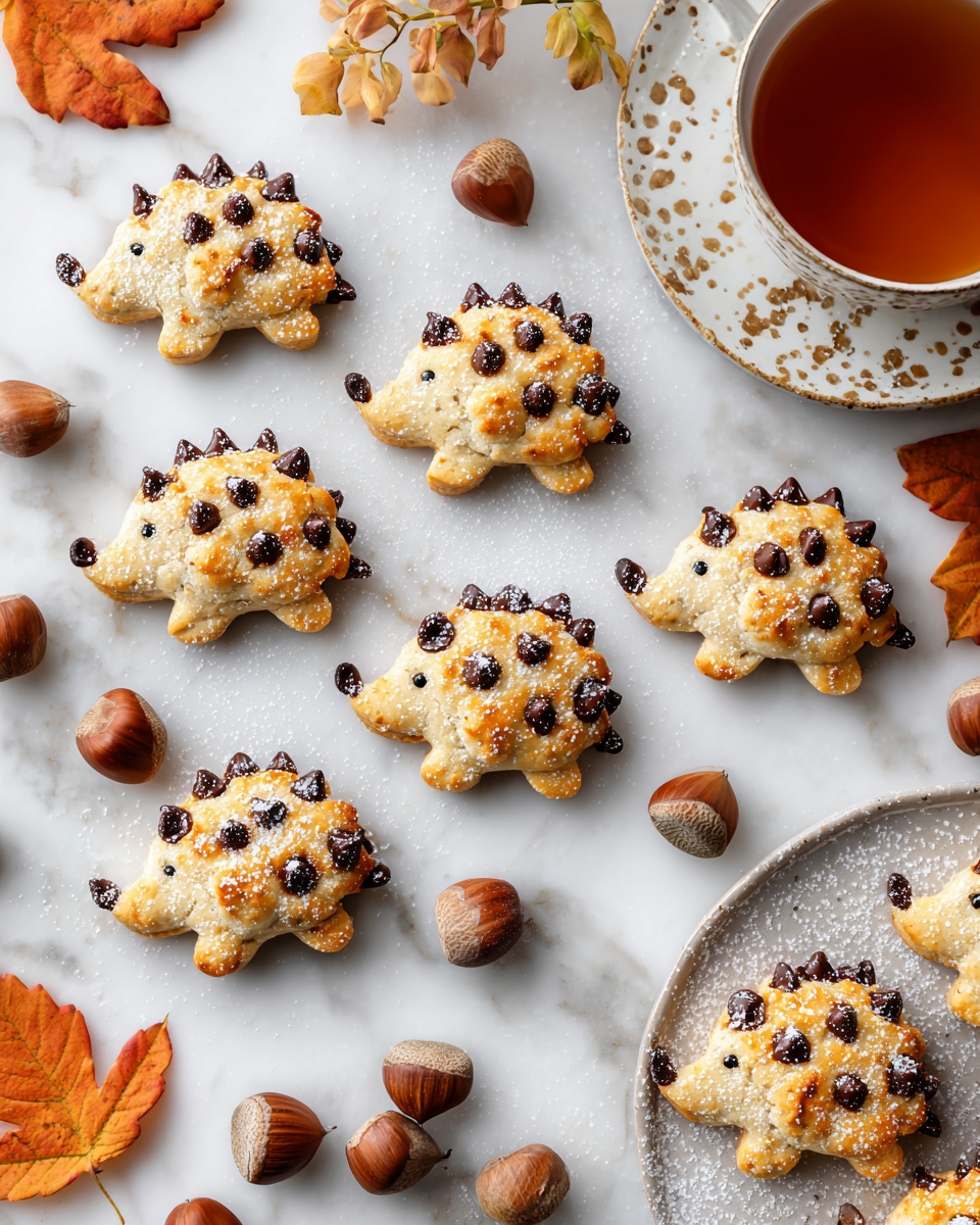 Deliciosas Galletas de Erizo para el Otoño Galletas de erizo horneadas, perfectas para compartir en otoño. Receta fácil y deliciosa.