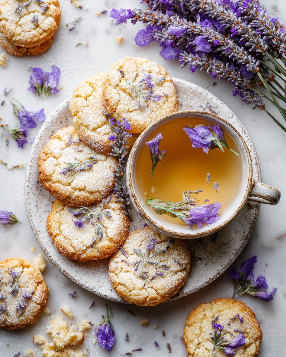 Deliciosas galletas de lavanda, perfectas para celebraciones primaverales, fáciles de hacer y con un aroma encantador.