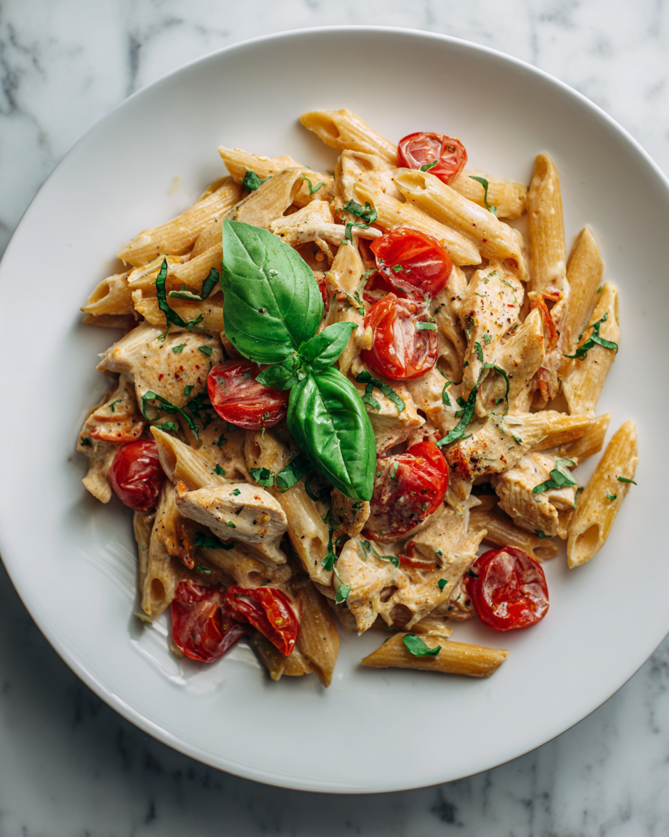 Deliciosa Pasta con Pollo 'Cásate Conmigo' en 30 Minutos Plato de Pasta con Pollo Cásate Conmigo, un plato cremoso ideal para reuniones familiares y cenas románticas.