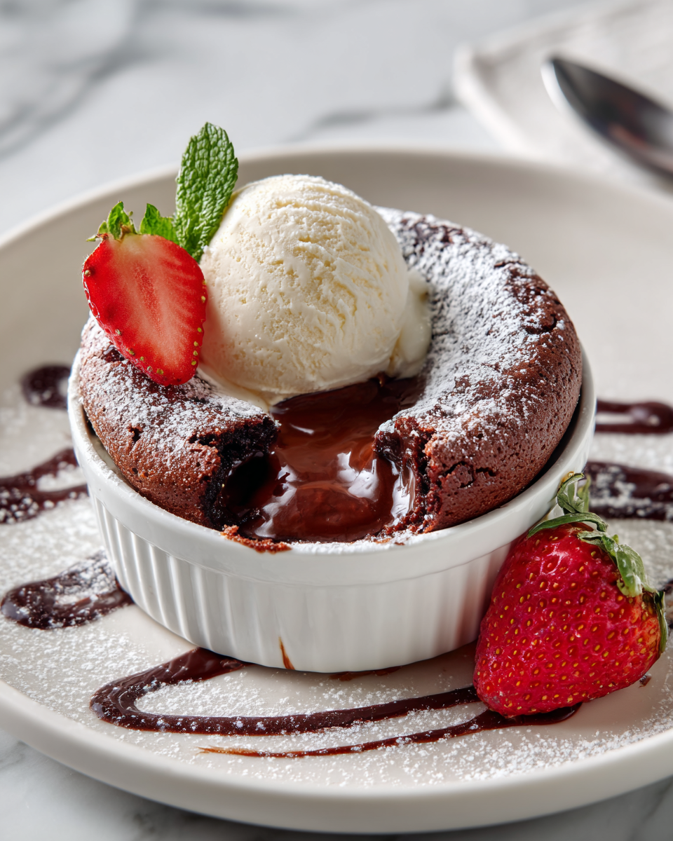 Pastel de Lava de Chocolate Perfecto Delicioso pastel de lava de chocolate perfecto para reuniones familiares.