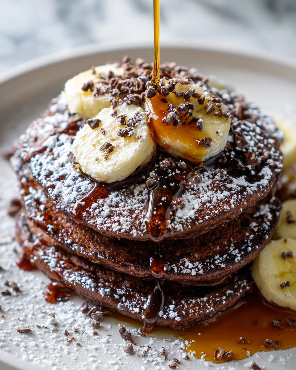 Deliciosas Tortitas de Chocolate Esponjosas Deliciosas tortitas de chocolate esponjosas aptas para brunch o desayuno, fáciles de preparar y llenas de sabor.