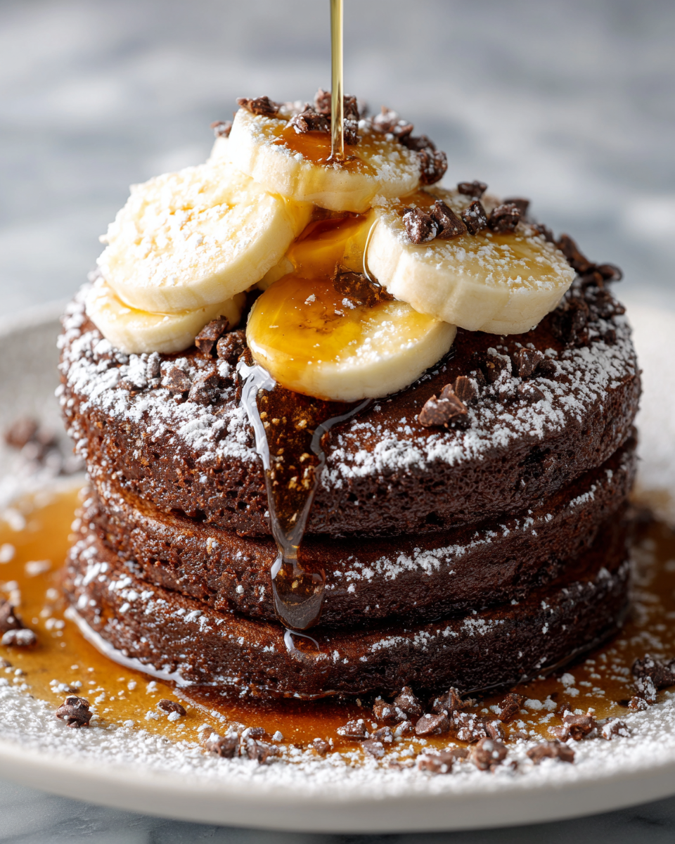 Deliciosas Tortitas de Chocolate Esponjosas Deliciosas tortitas de chocolate esponjosas aptas para brunch o desayuno, fáciles de preparar y llenas de sabor.