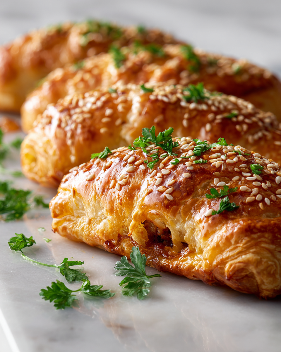 Whistle Dogs envueltos en masa de hojaldre listos para servir, ideales para fiestas y reuniones familiares - receta fácil y deliciosa.