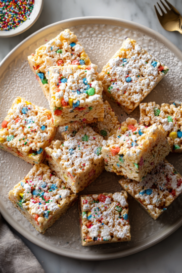 Deliciosos Rice Krispie Treats para Compartir Rice Krispie Treats - receta fácil, dulce clásico.