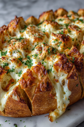 Receta fácil de pan de ajo con queso, ideal como aperitivo cálido y reconfortante para reuniones. Perfecto para disfrutar en otoño.