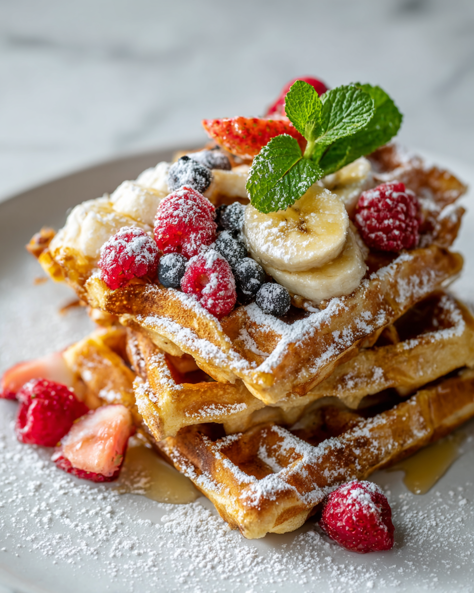 Gofres de proteína, saludables y deliciosos, ideales para desayuno y merienda.