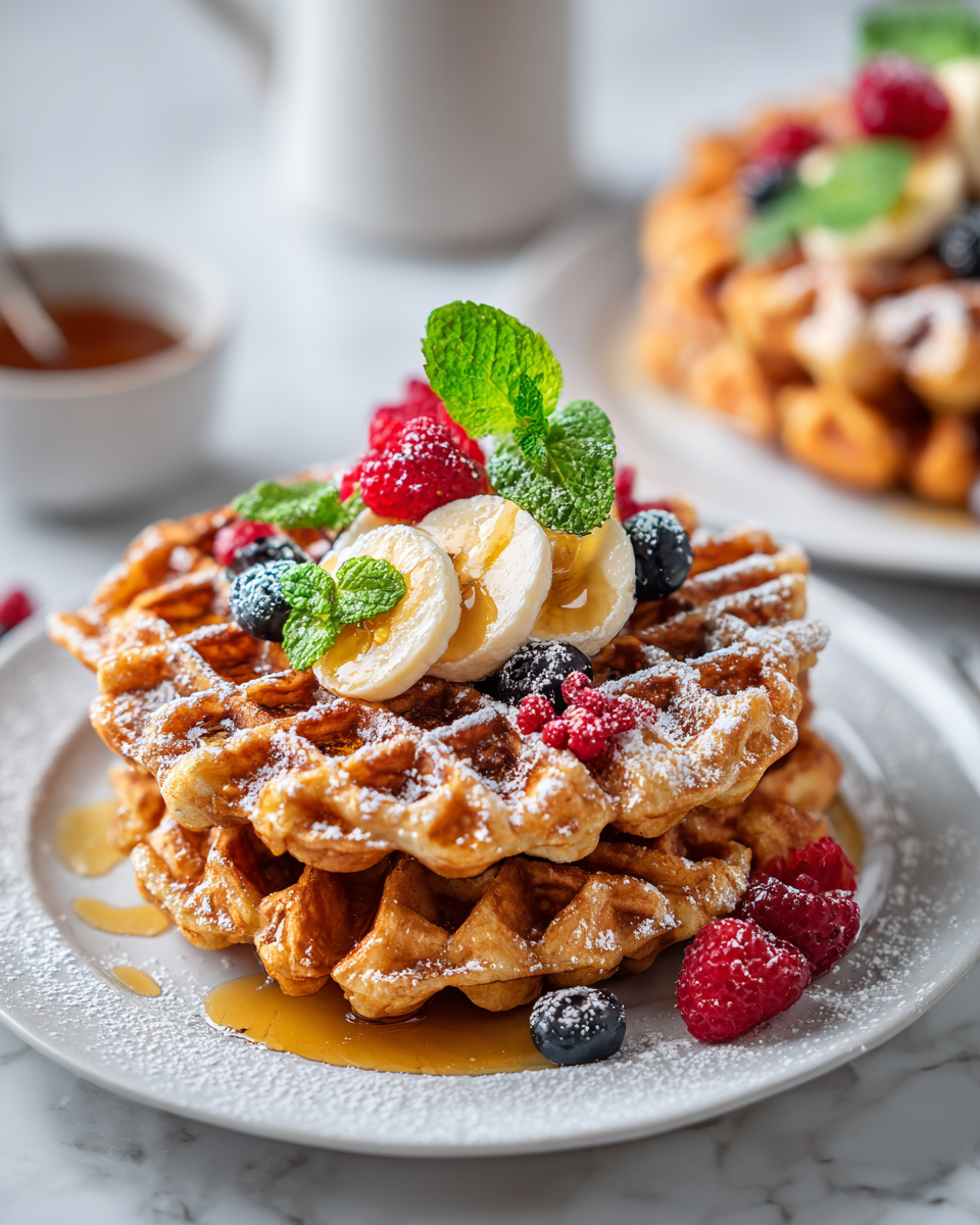 Gofres de proteína, saludables y deliciosos, ideales para desayuno y merienda.