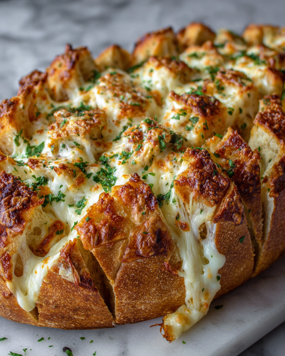 Receta fácil de pan de ajo con queso, ideal como aperitivo cálido y reconfortante para reuniones. Perfecto para disfrutar en otoño.