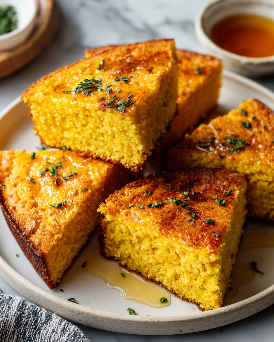 Pan de Maíz: Un Acompañamiento Perfecto para Otoño Delicioso pan de maíz recién horneado ideal para otoño, acompañado de ingredientes frescos y perfecto para cualquier ocasión.