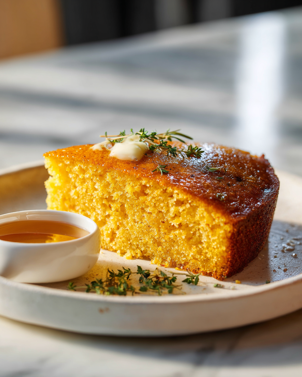 Pan de Maíz: Un Acompañamiento Perfecto para Otoño Delicioso pan de maíz recién horneado ideal para otoño, acompañado de ingredientes frescos y perfecto para cualquier ocasión.