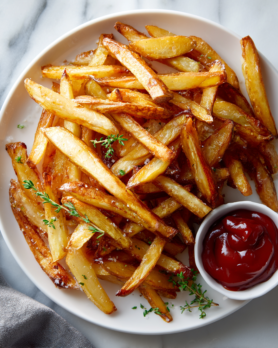 Receta de papas fritas caseras estilo McDonald's, crujientes y deliciosas, perfectas para compartir.