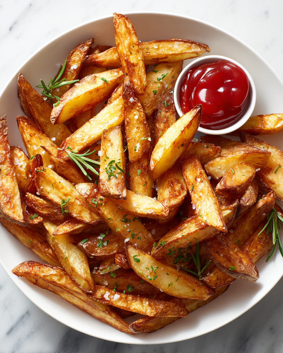 Receta de papas fritas caseras estilo McDonald's, crujientes y deliciosas, perfectas para compartir.