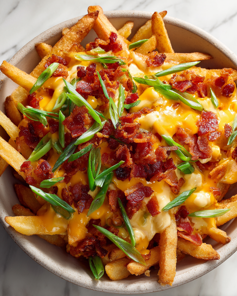 Papas fritas con queso al estilo Chili, crujientes y deliciosas, perfectas para compartir en celebraciones. Receta fácil y sabrosa para disfrutar.