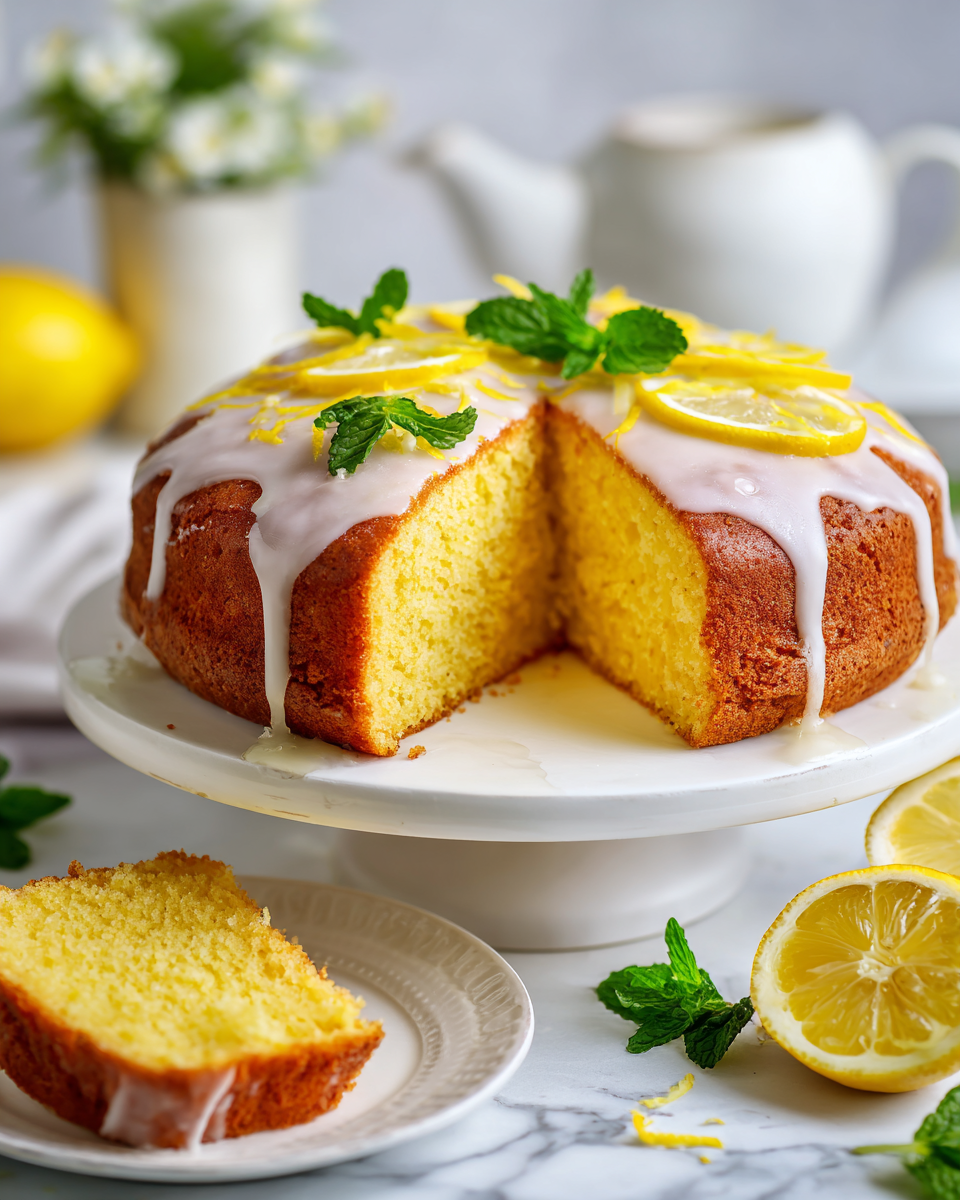 Un pastel de limón esponjoso con glaseado brillante, ideal para celebrar la primavera y compartir en reuniones familiares.