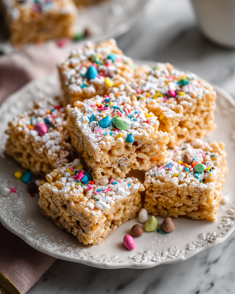 Rice Krispie Treats - receta fácil, dulce clásico.