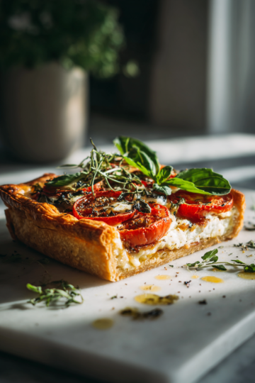 Delicioso Pie de Tomate Philly para Compartir en Otoño Pie de tomate Philly con corteza crujiente y tomates frescos, ideal para el otoño.